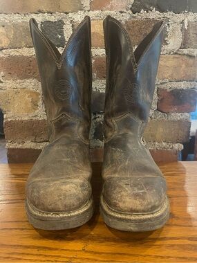 Justin’s Durable Brown Leather Work Boots - Cowboy Boots